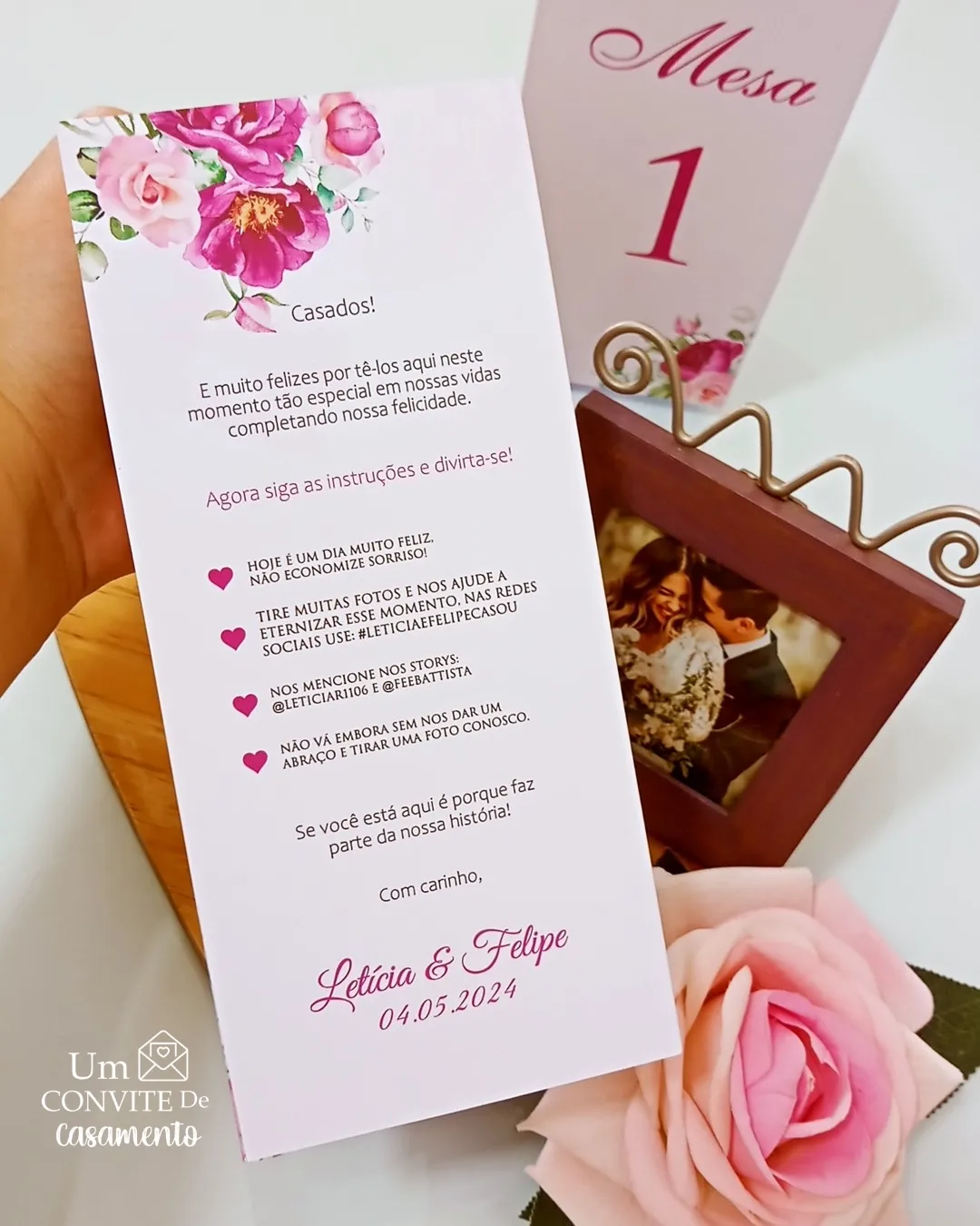 Menus três faces - Um Convite de Casamento