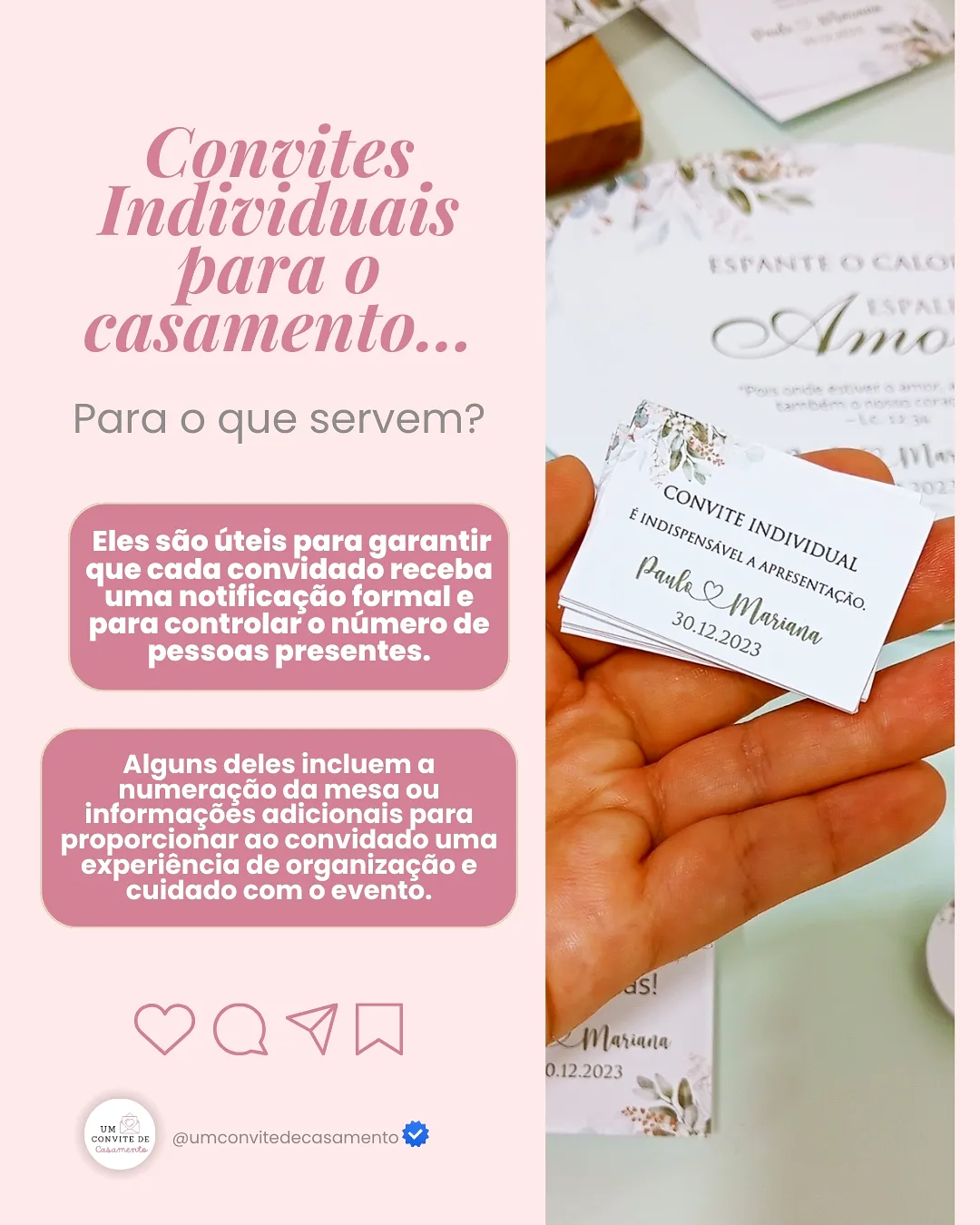 Individuais (senhas) - Um Convite de Casamento