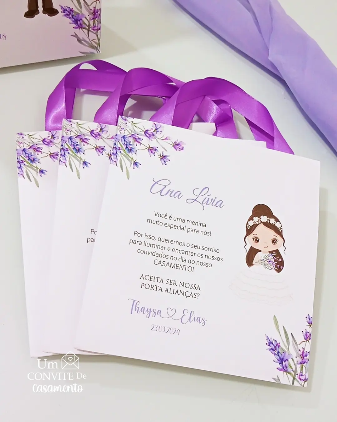 Sacolinhas personalizadas - Um Convite de Casamento