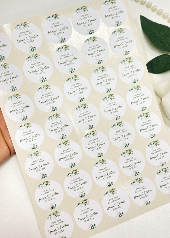 Adesivos personalizados 50 und - Um Convite de Casamento