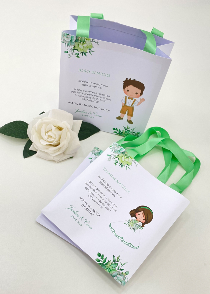 Sacolinhas personalizadas - Um Convite de Casamento