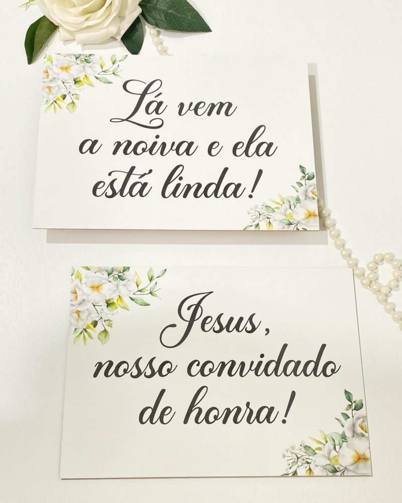 Par de placas em MDF - Um Convite de Casamento